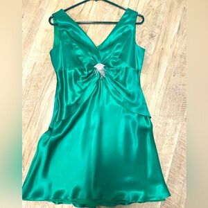 Emerald green party dress